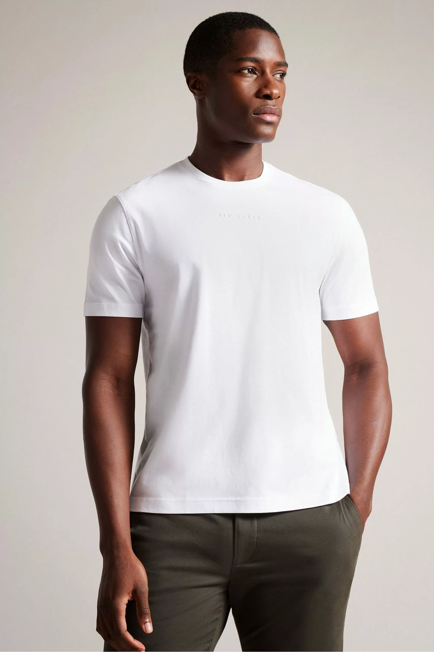 Ted Baker Wilkin Short Sleeved Branded White T-Shirt