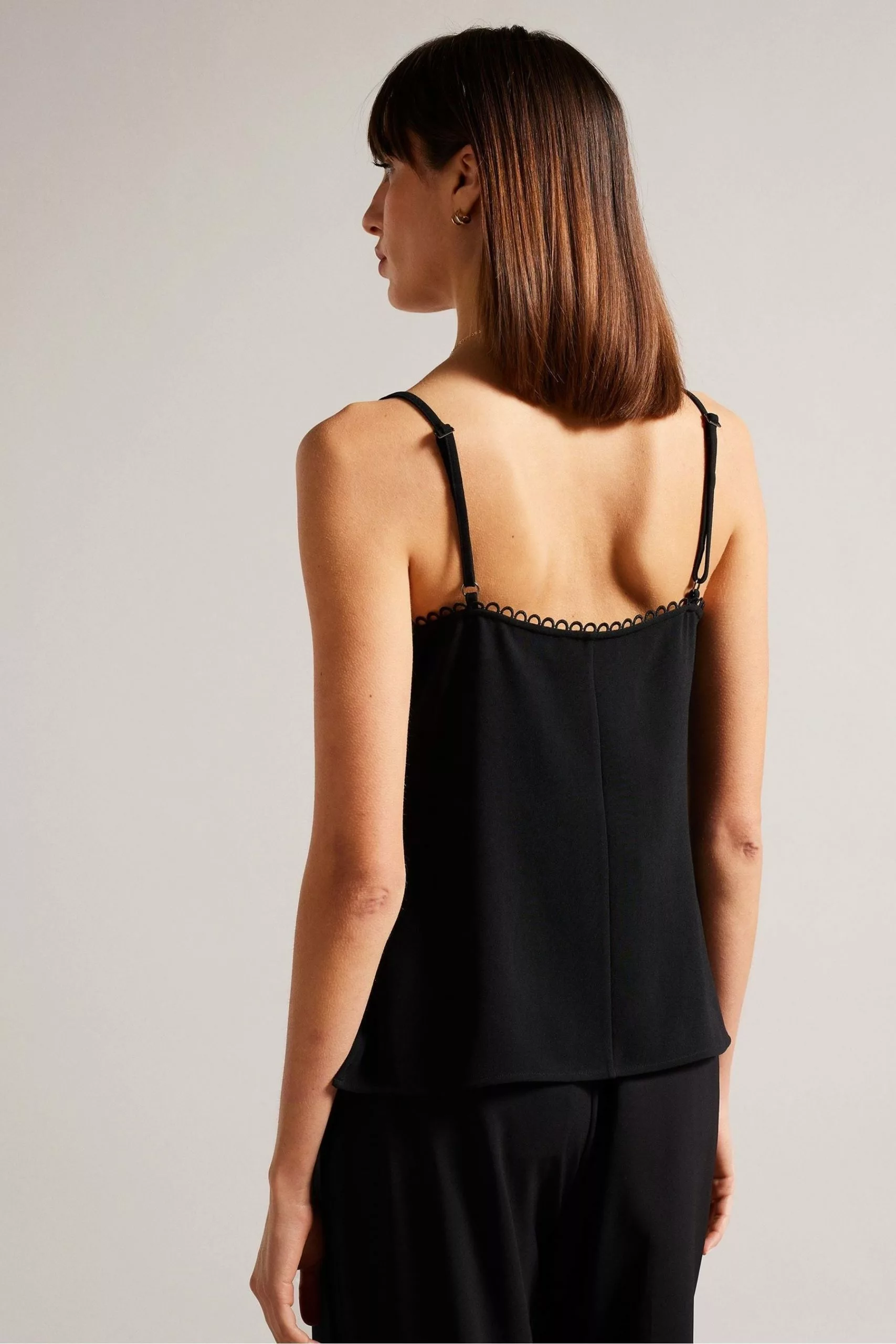 Ted Baker Andreno Black Strappy Cami With Rouleaux Trims - Image 2