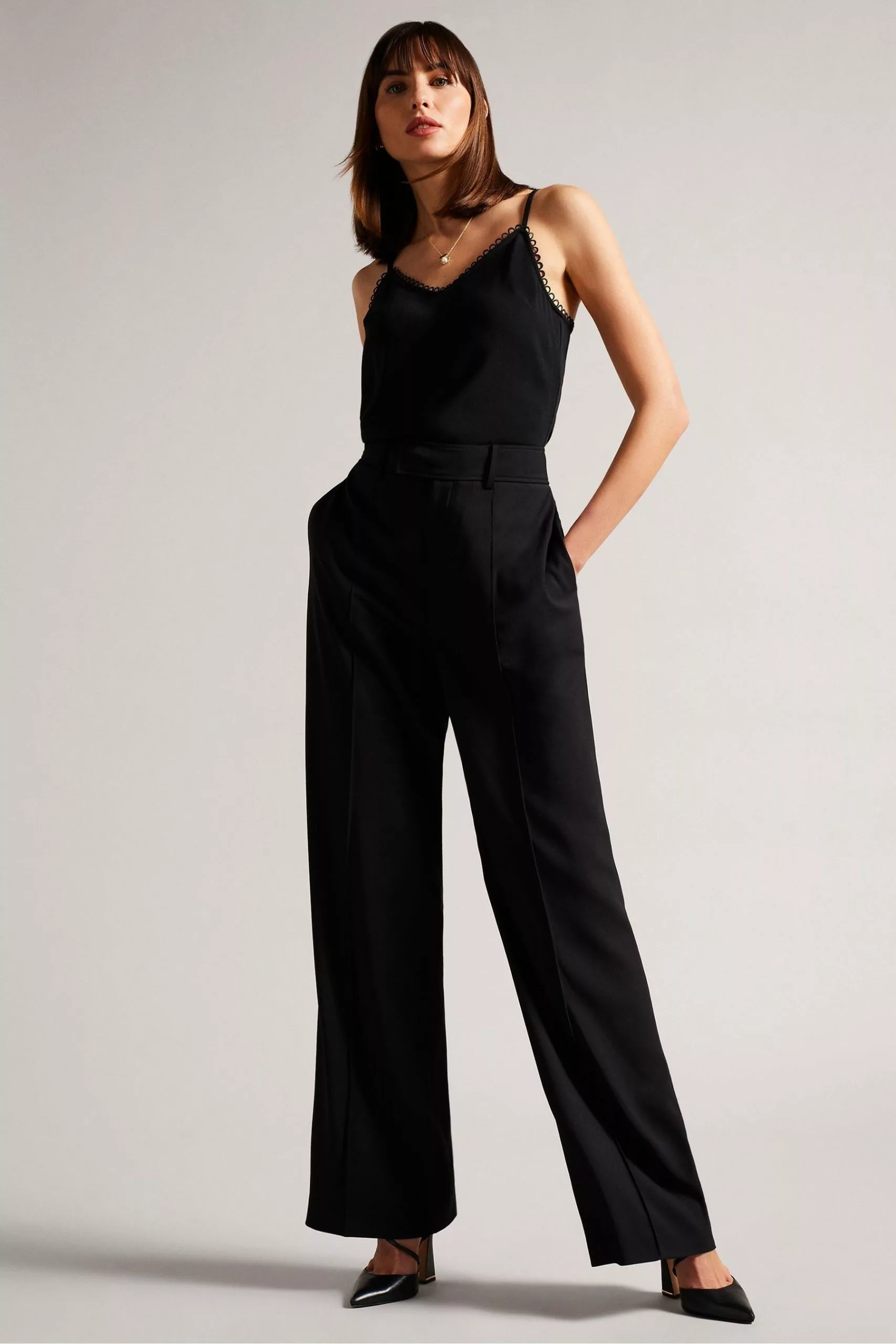 Ted Baker Andreno Black Strappy Cami With Rouleaux Trims - Image 3