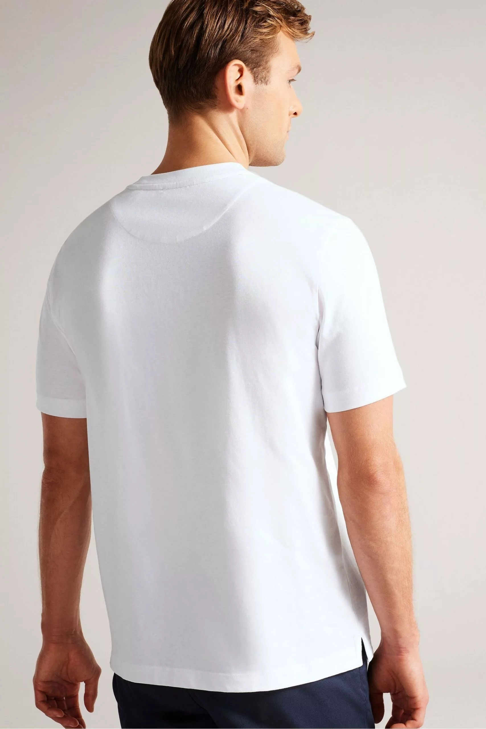Ted Baker Farow White Short Sleeved Regular Fit Branded T-Shirt - Image 2