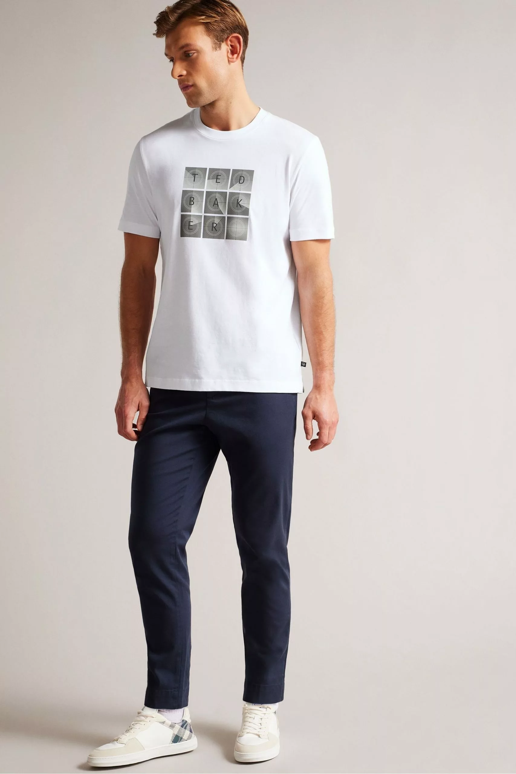 Ted Baker Farow White Short Sleeved Regular Fit Branded T-Shirt - Image 3