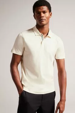 Ted Baker Zeiter Ecru Cream Short Sleeved Slim Soft Touch Polo Shirt