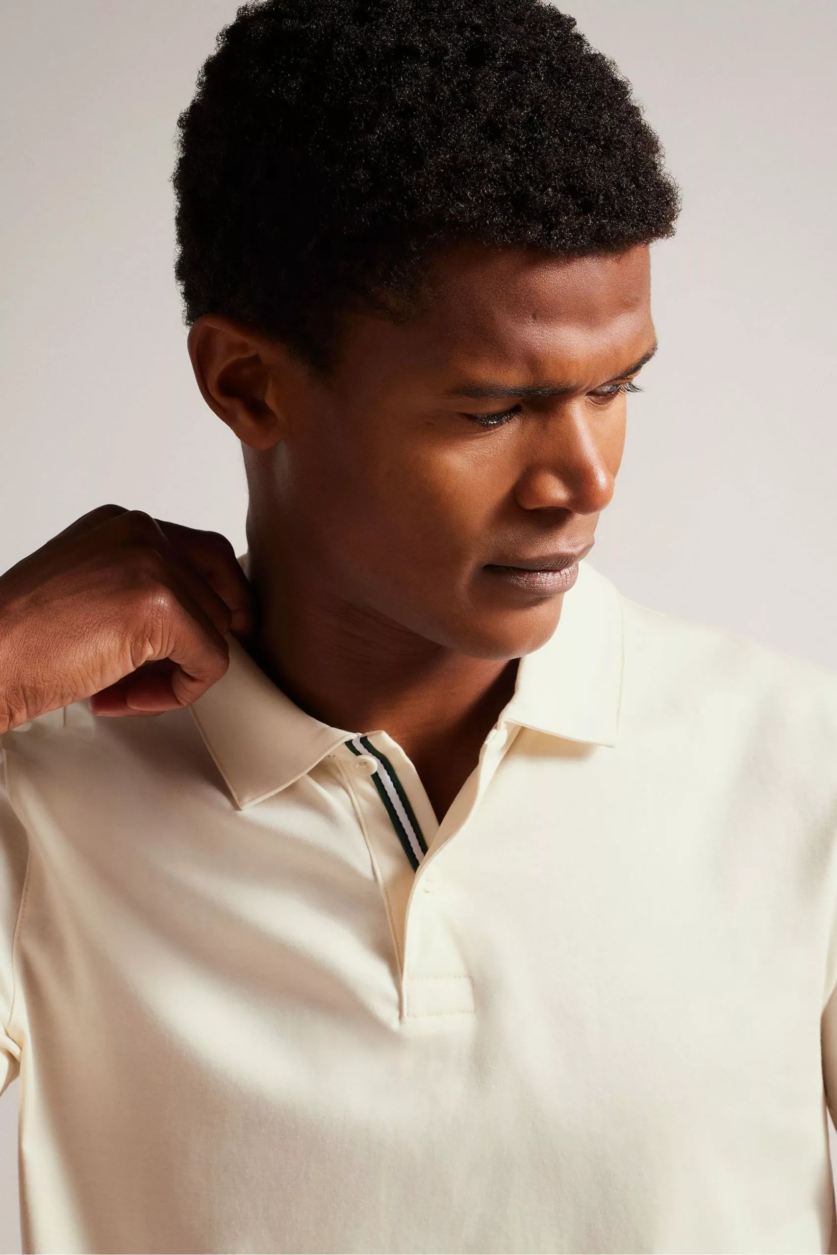 Ted Baker Zeiter Ecru Cream Short Sleeved Slim Soft Touch Polo Shirt - Image 4