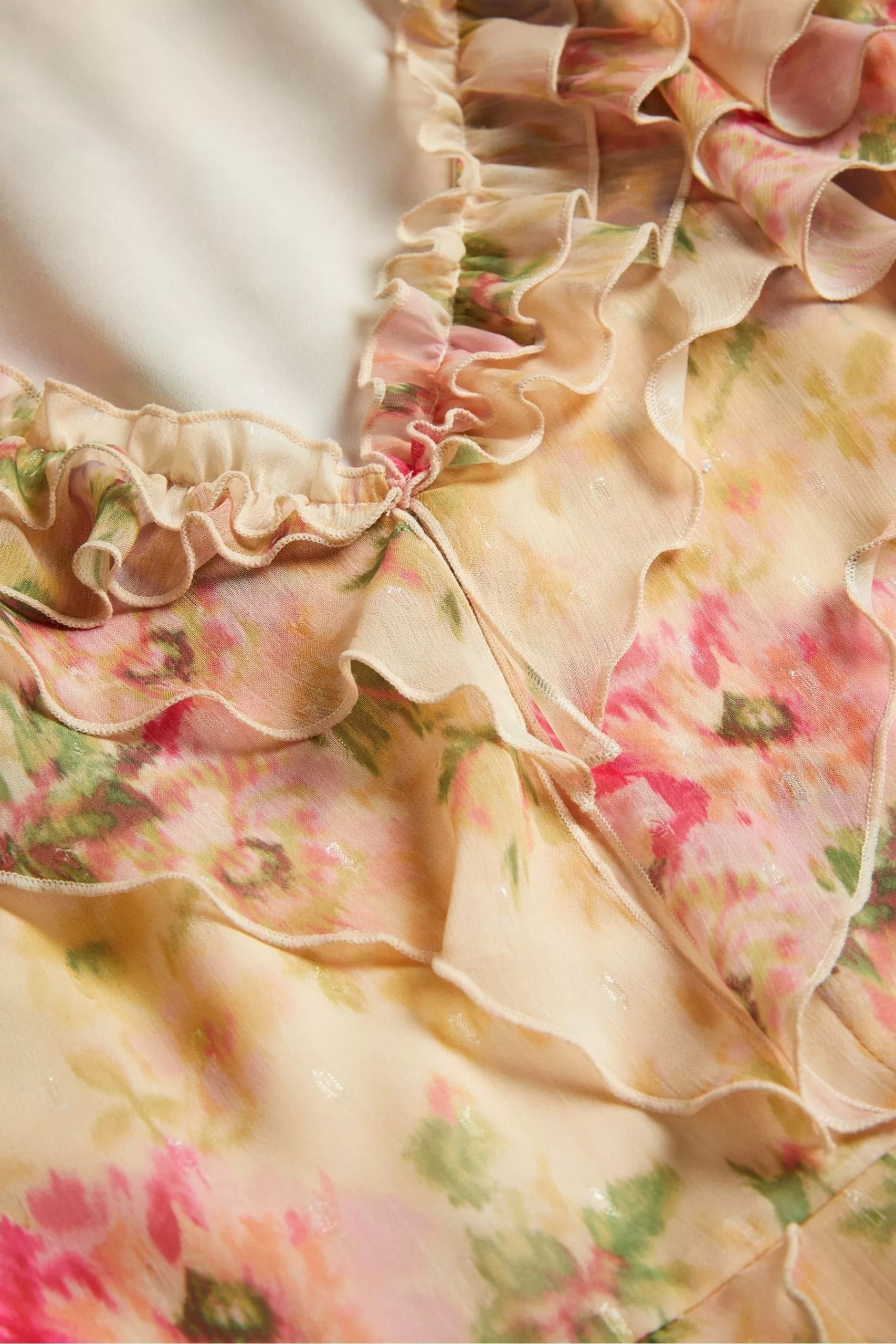 Ted Baker Ammiah Frilled Sleeveless V-Neck Mini Brown Dress - Image 5