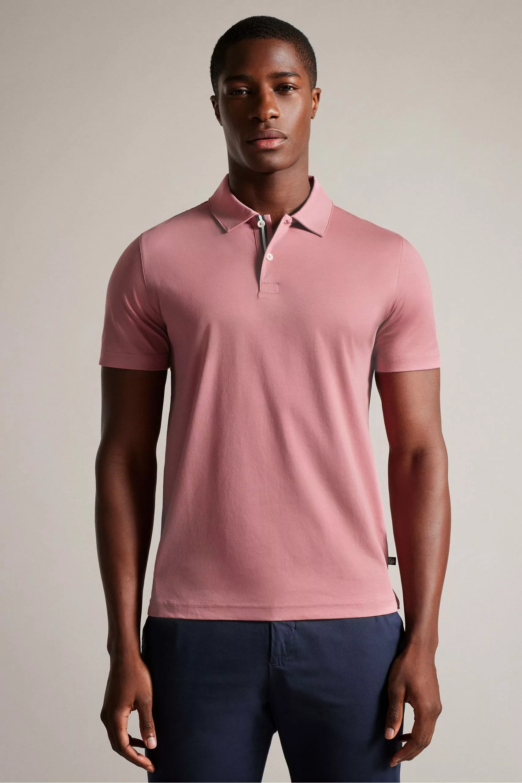 Ted Baker Pink Zeiter Short Sleeved Slim Soft Touch Polo Shirt