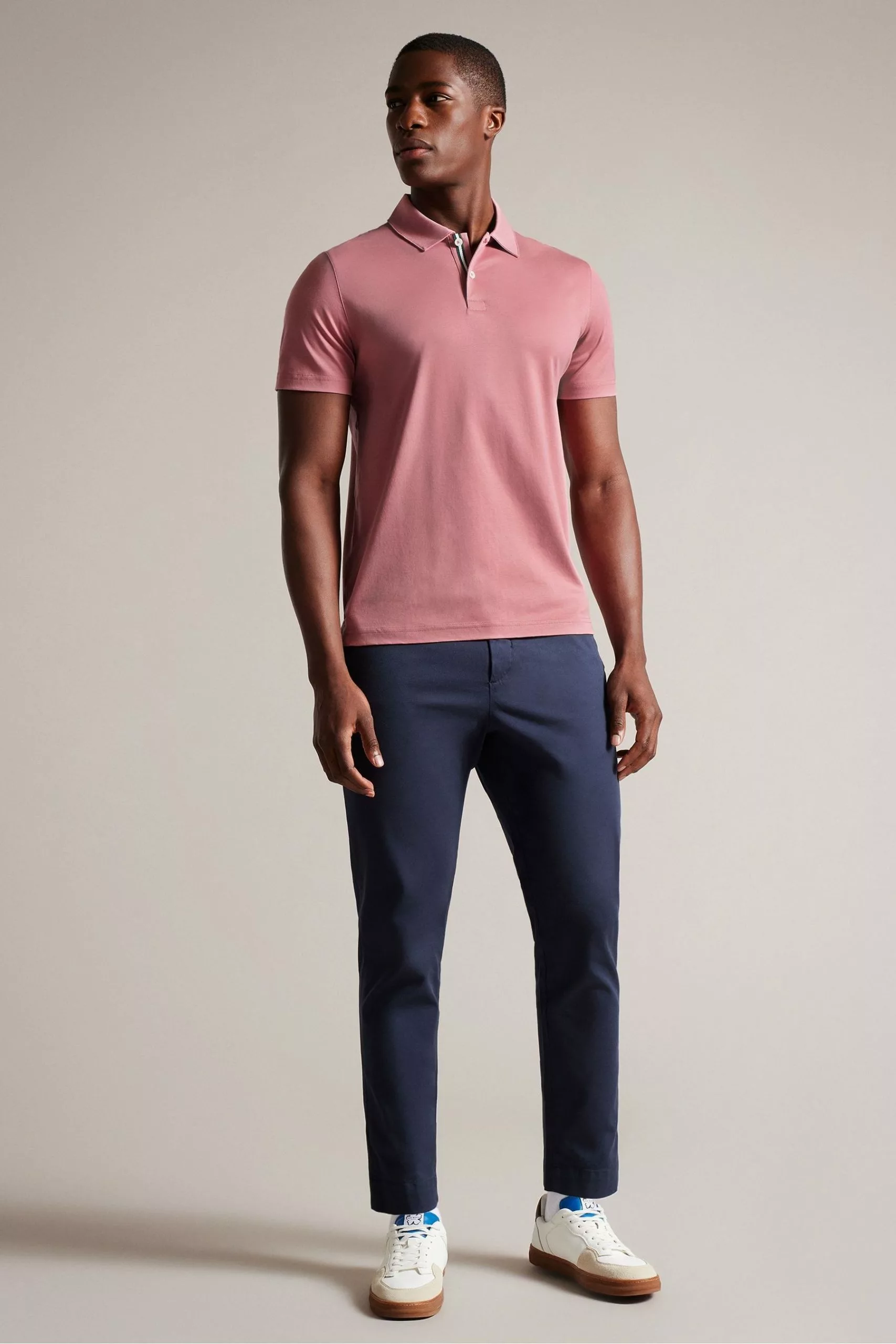 Ted Baker Pink Zeiter Short Sleeved Slim Soft Touch Polo Shirt - Image 3