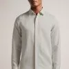 Ted Baker Natural Jasperr Long Sleeved Cotton Linen Shirt
