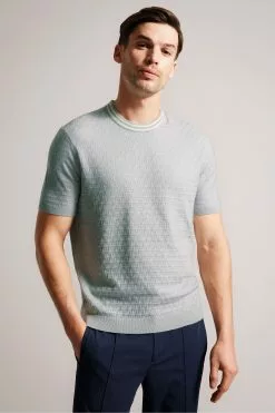 Ted Baker Grey Hanam Short Sleeved Regular T-Stitched T-Shirt