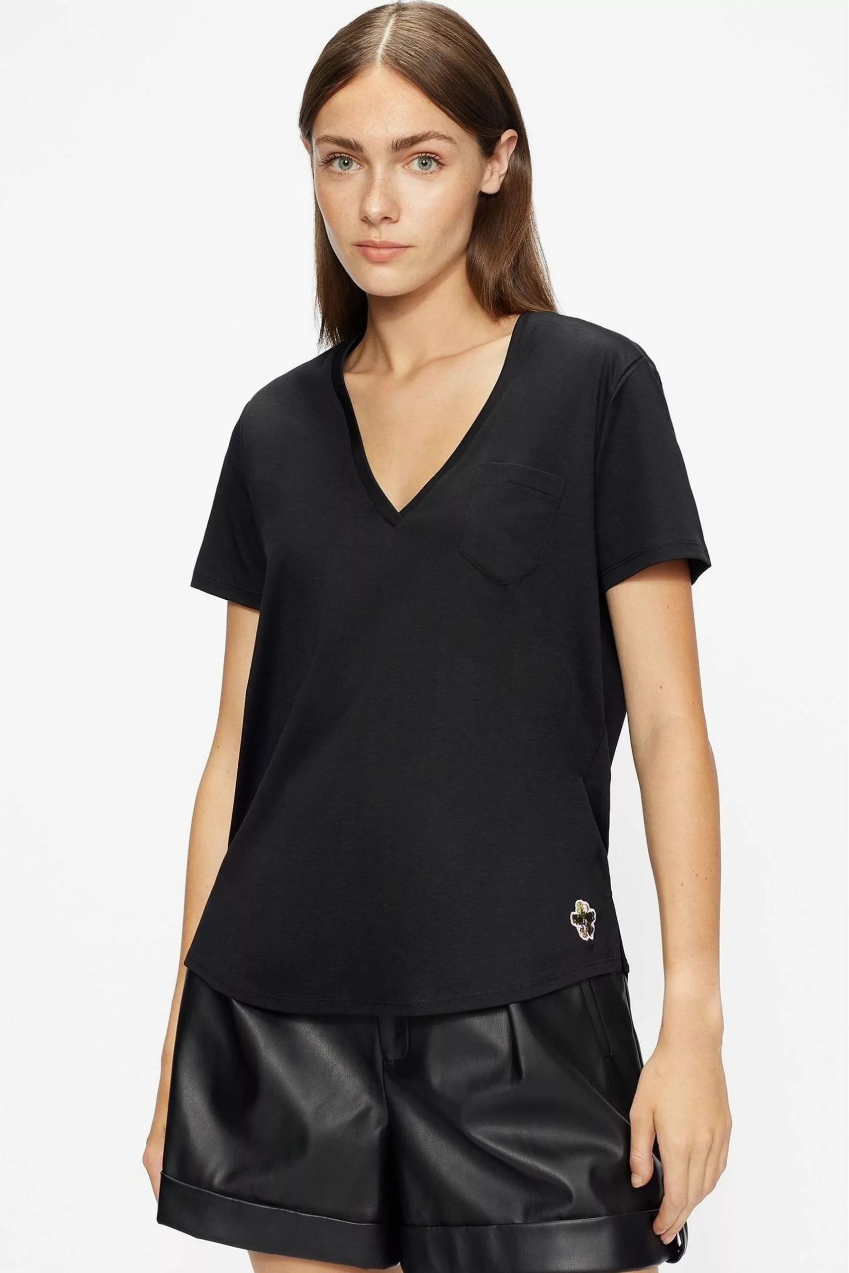 Ted Baker Black Lovage Easy Fit V-Neck T-Shirt