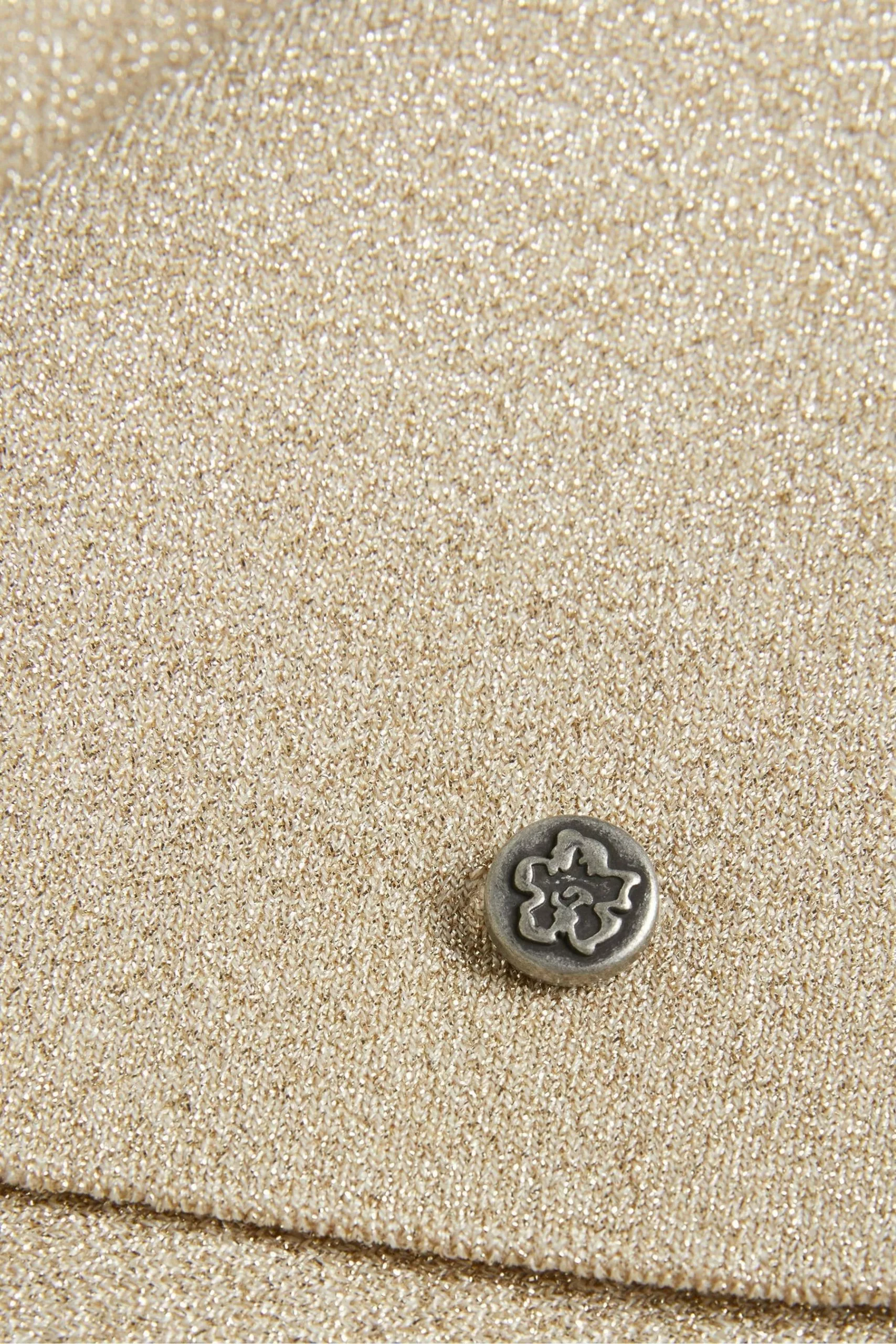 Ted Baker Gold Sharlee Knitted Fitted Vest With Metallic Thread - Image 6