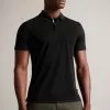 Ted Baker Zeiter Short Sleeved Slim Soft Touch Black Polo Shirt