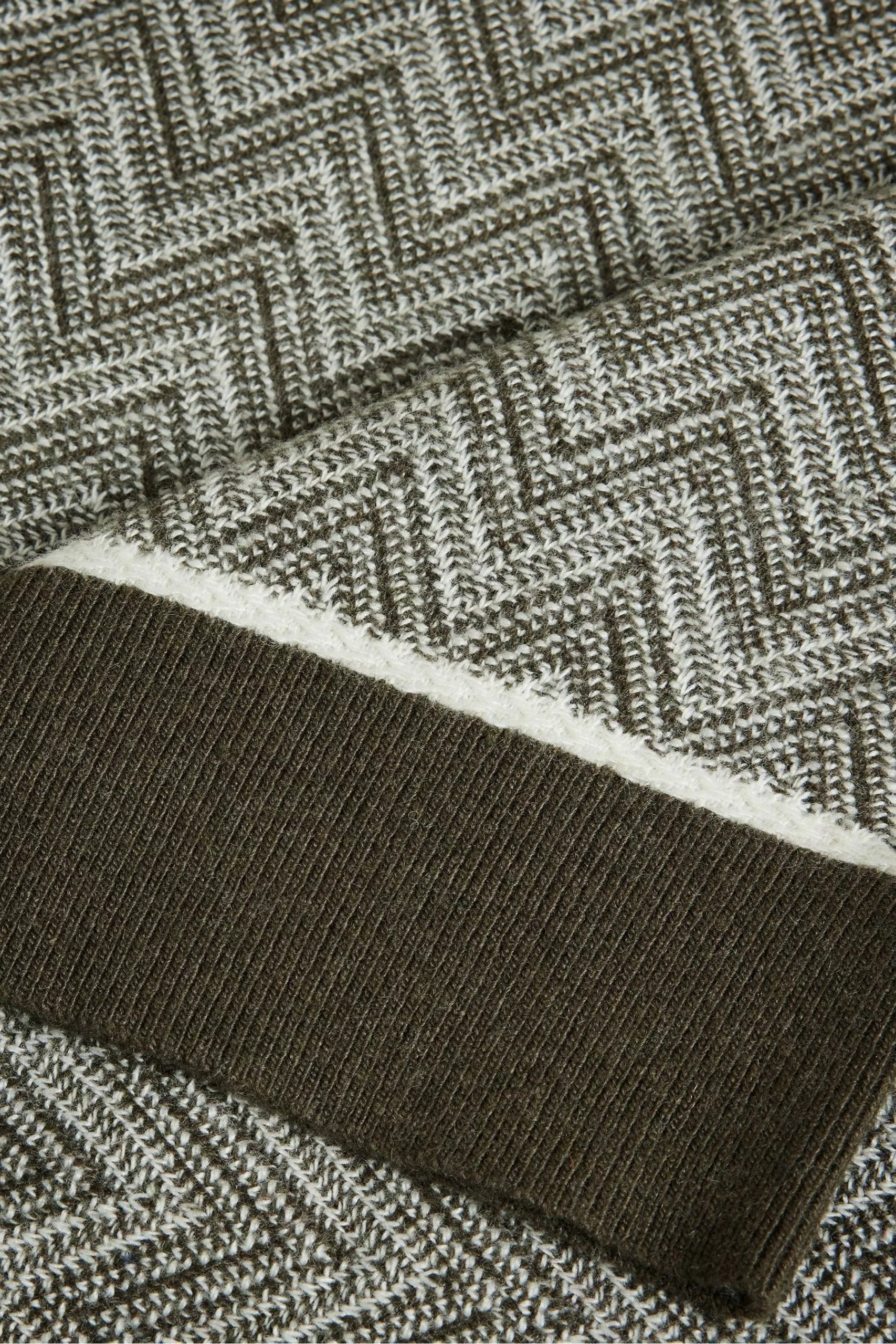 Ted Baker Green Waldun Short Sleeve Zig Zag Stitched Polo Shirt - Image 5