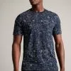 Ted Baker Blue Tospin Short Sleeved All Over Print T-Shirt