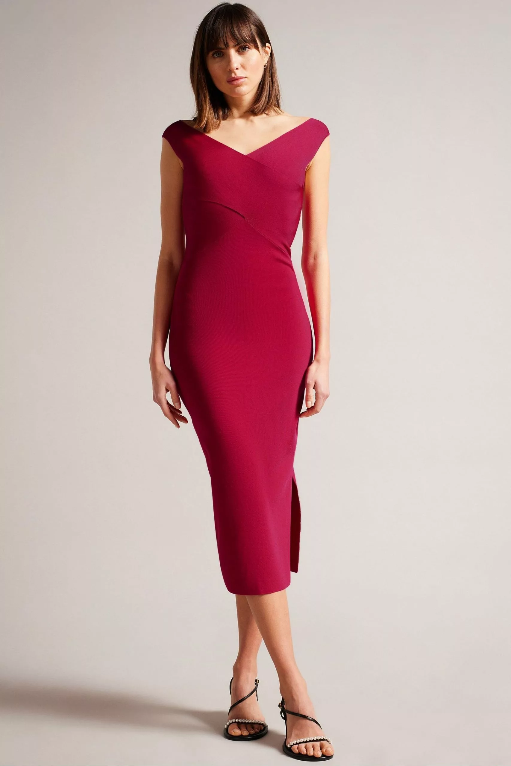Ted Baker Pink Mikella Bodycon Knit Dress With Seam Detail - Image 4