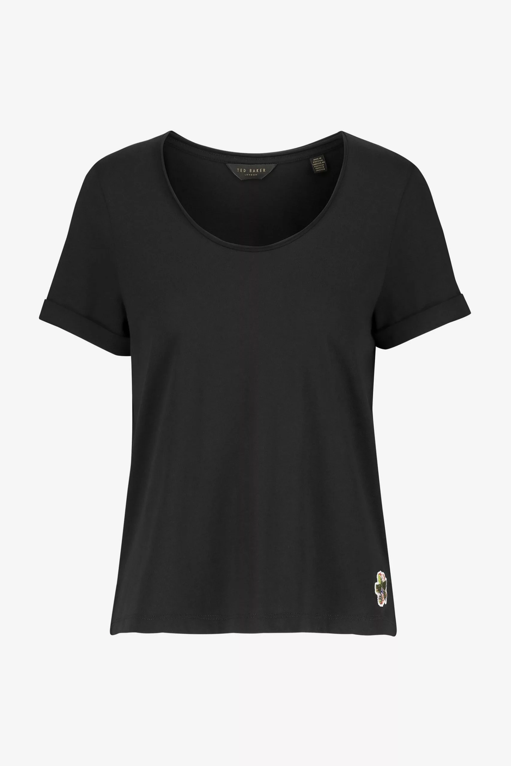 Ted Baker Black Miarna V-Neck Easy Fit T-Shirt - Image 4