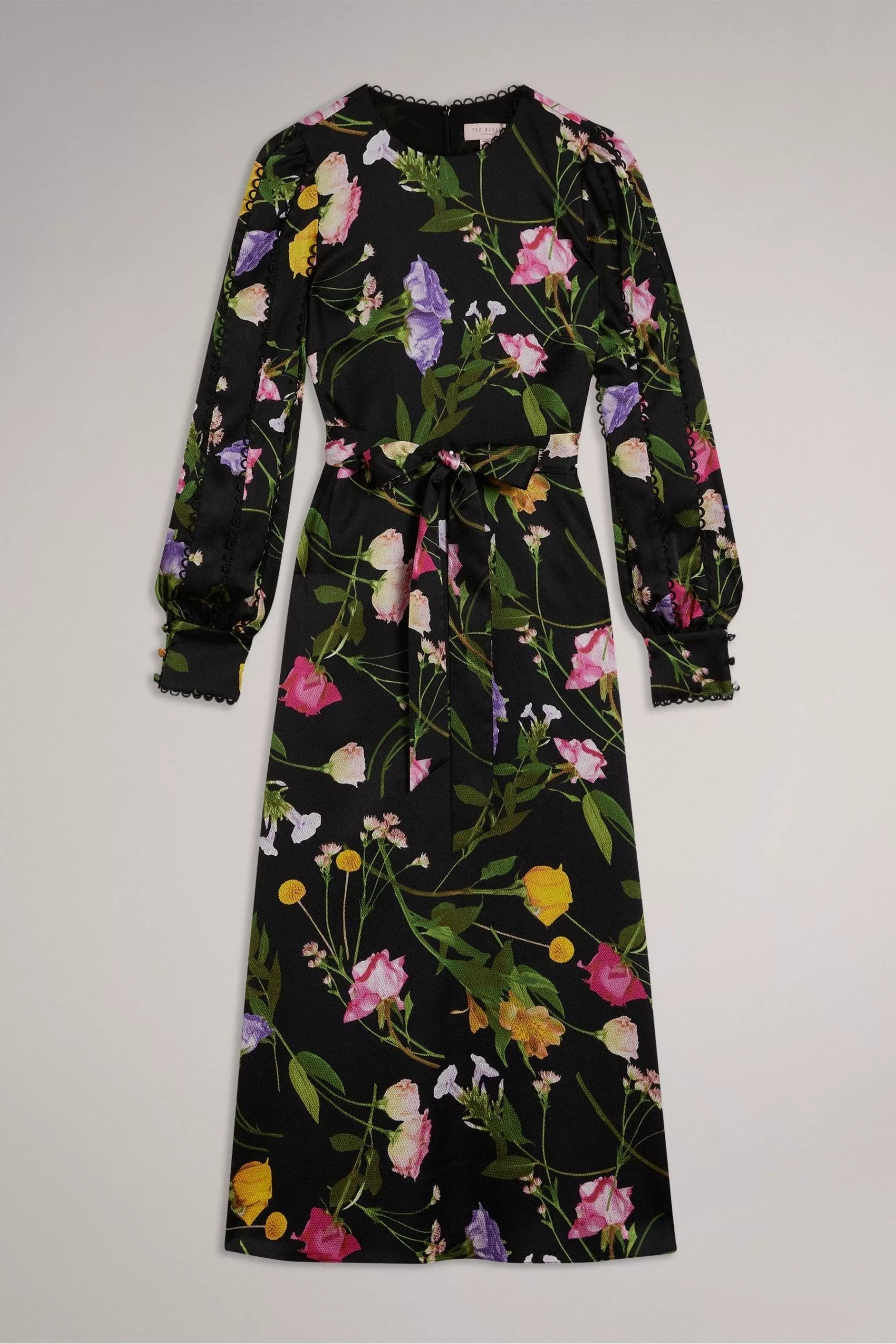 Ted Baker Arianya Blouson Sleeve Black Midi Dress - Image 6