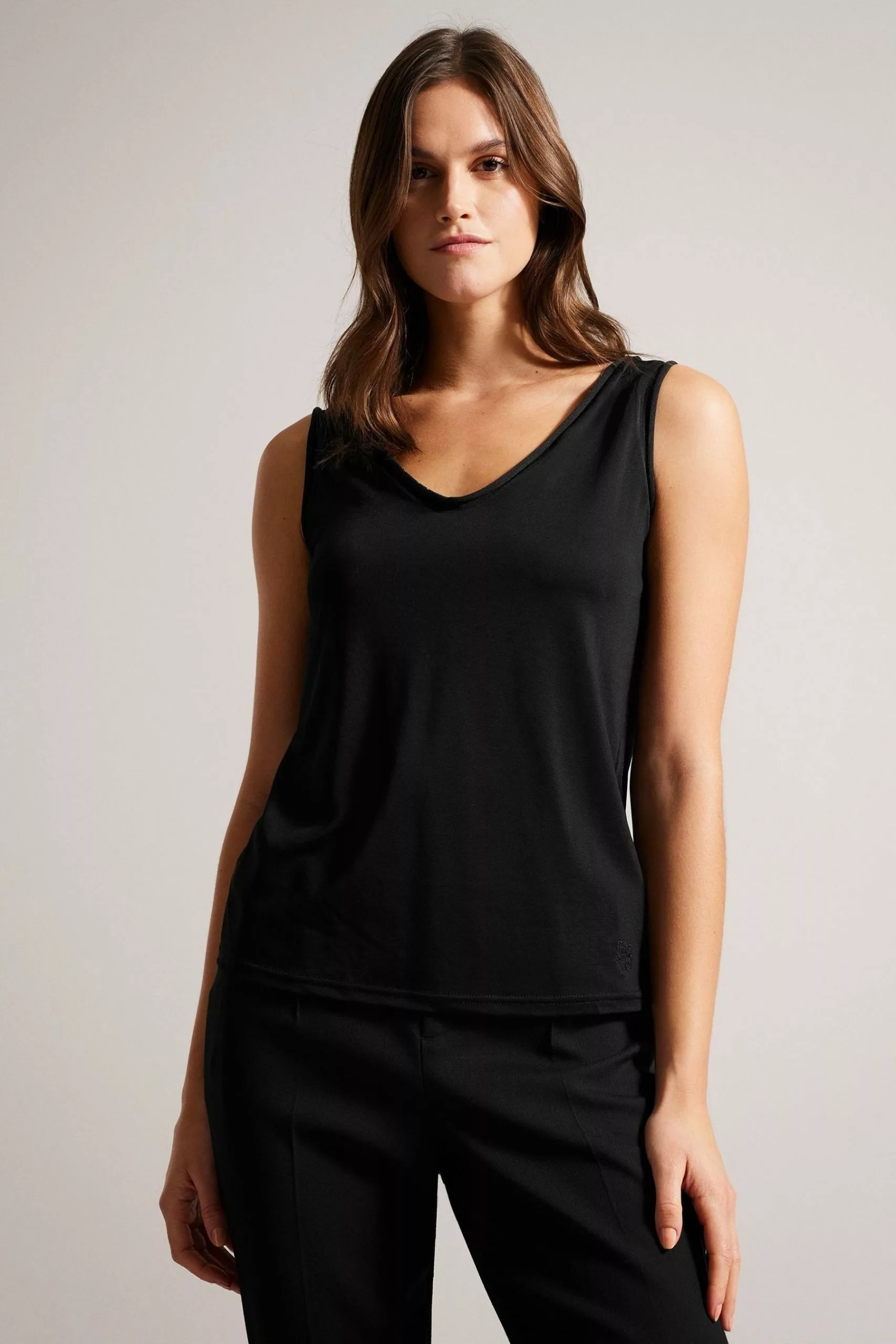 Ted Baker Shavon Black V-Front Vest