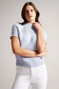 Ted Baker Blue Stena Baby Basket Stitch Tank