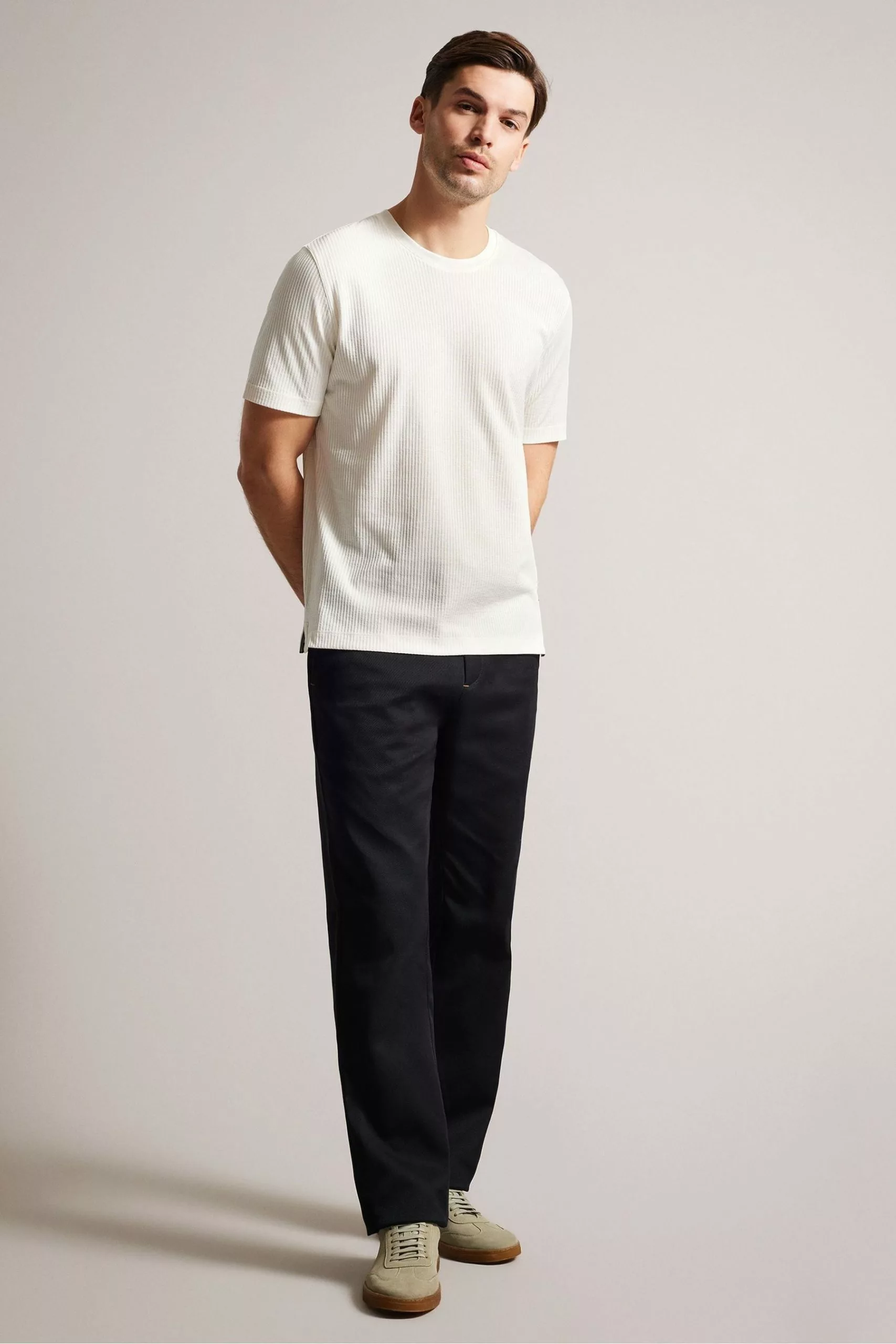 Ted Baker Rakes White Short Sleeve Regular Fit T-Shirt - Image 3