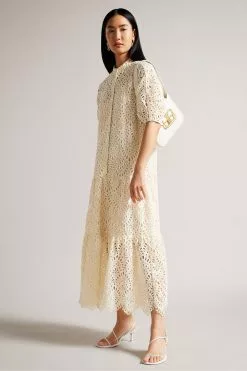 Ted Baker Lezzley Oversized Shirt White Dress