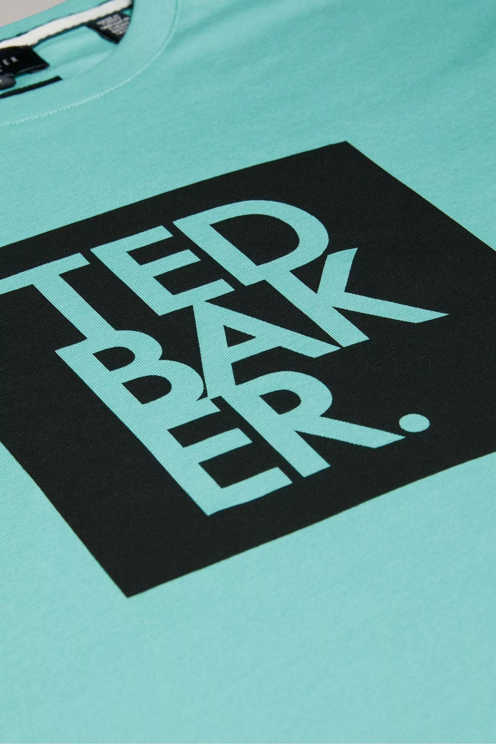 Ted Baker Green Rofata Short Sleeved Square Branded T-Shirt - Image 5