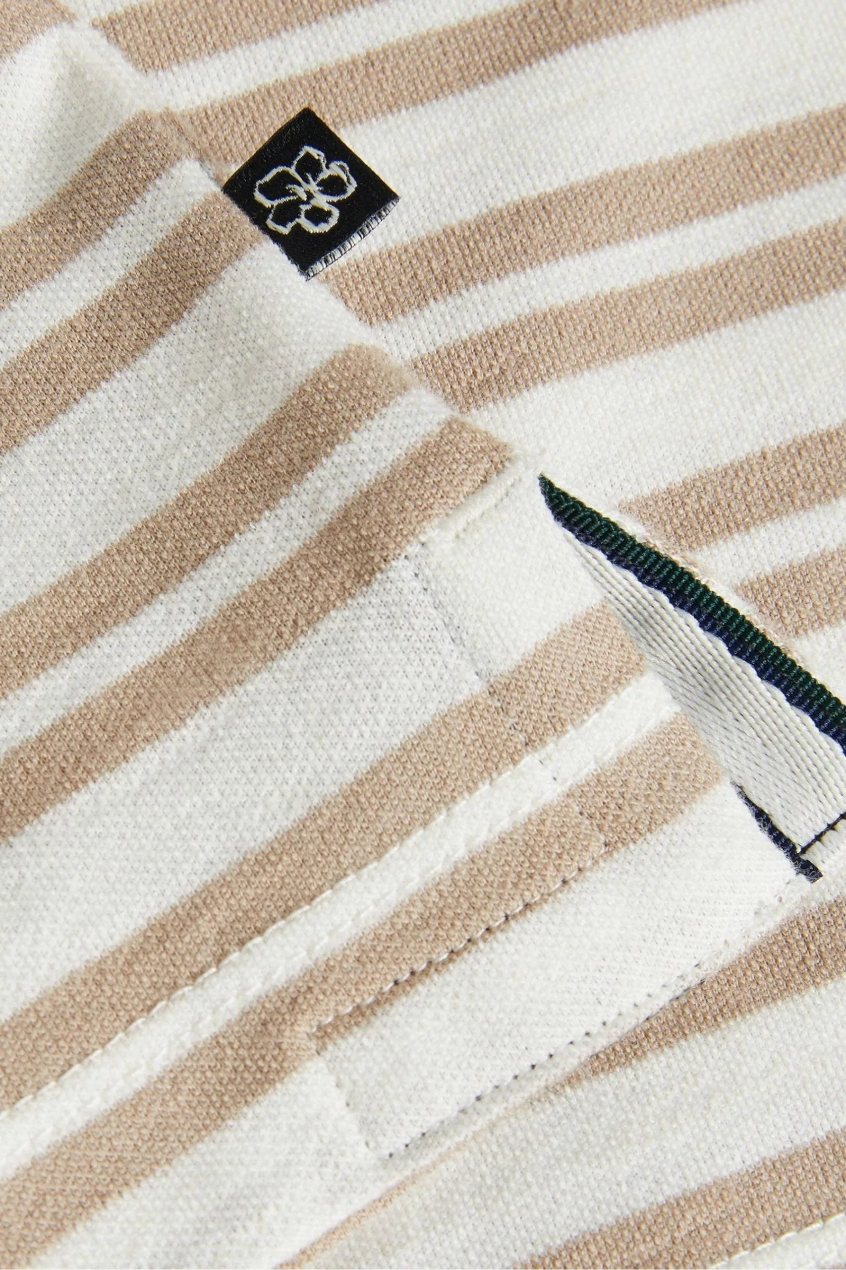 Ted Baker Brown Vadell Short Sleeved Regular Fit Striped T-Shirt - Image 5