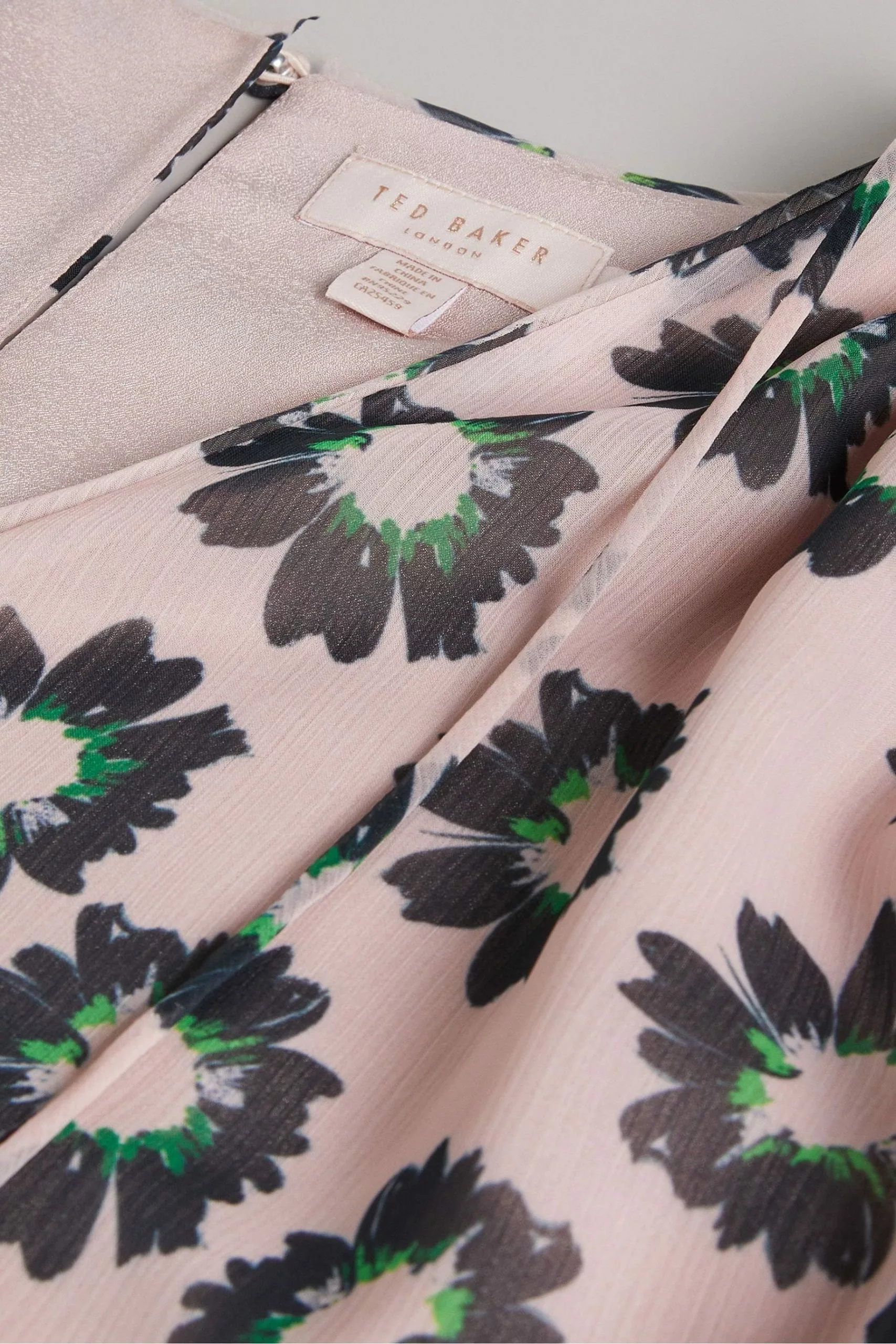 Ted Baker Pink Harlynn Split Sleeve Top With Neck Tie - Image 6