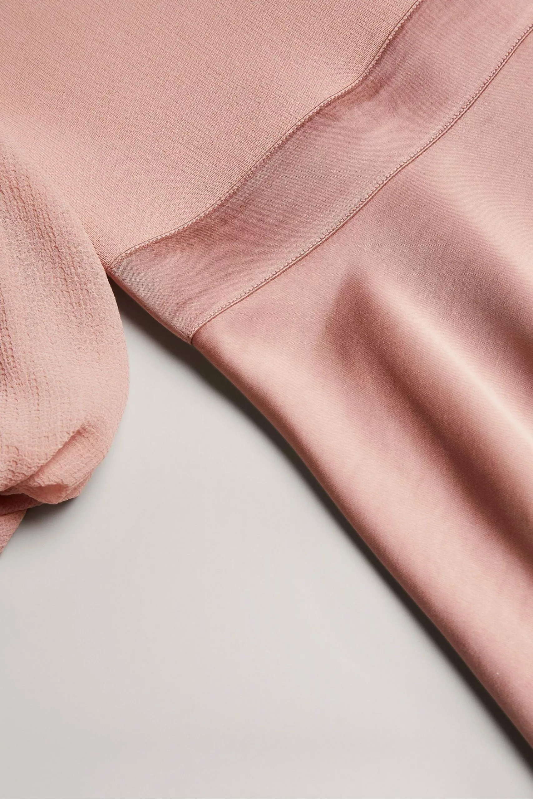 Ted Baker Pink Brontei Puff Sleeve Fitted Bodice Midi Dress - Image 5