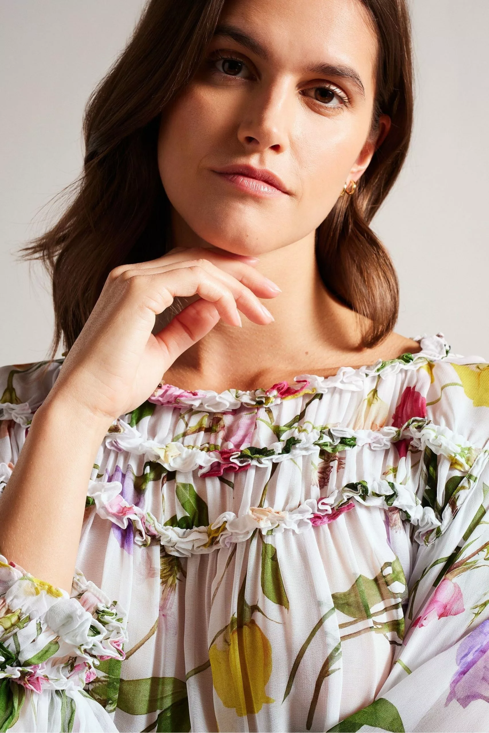 Ted Baker Hewette White Printed Blouse With Functional Waist Tie - Image 4