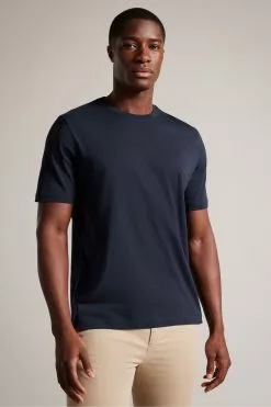 Ted Baker Navy Blue Wilkin Short Sleeved Branded T-Shirt