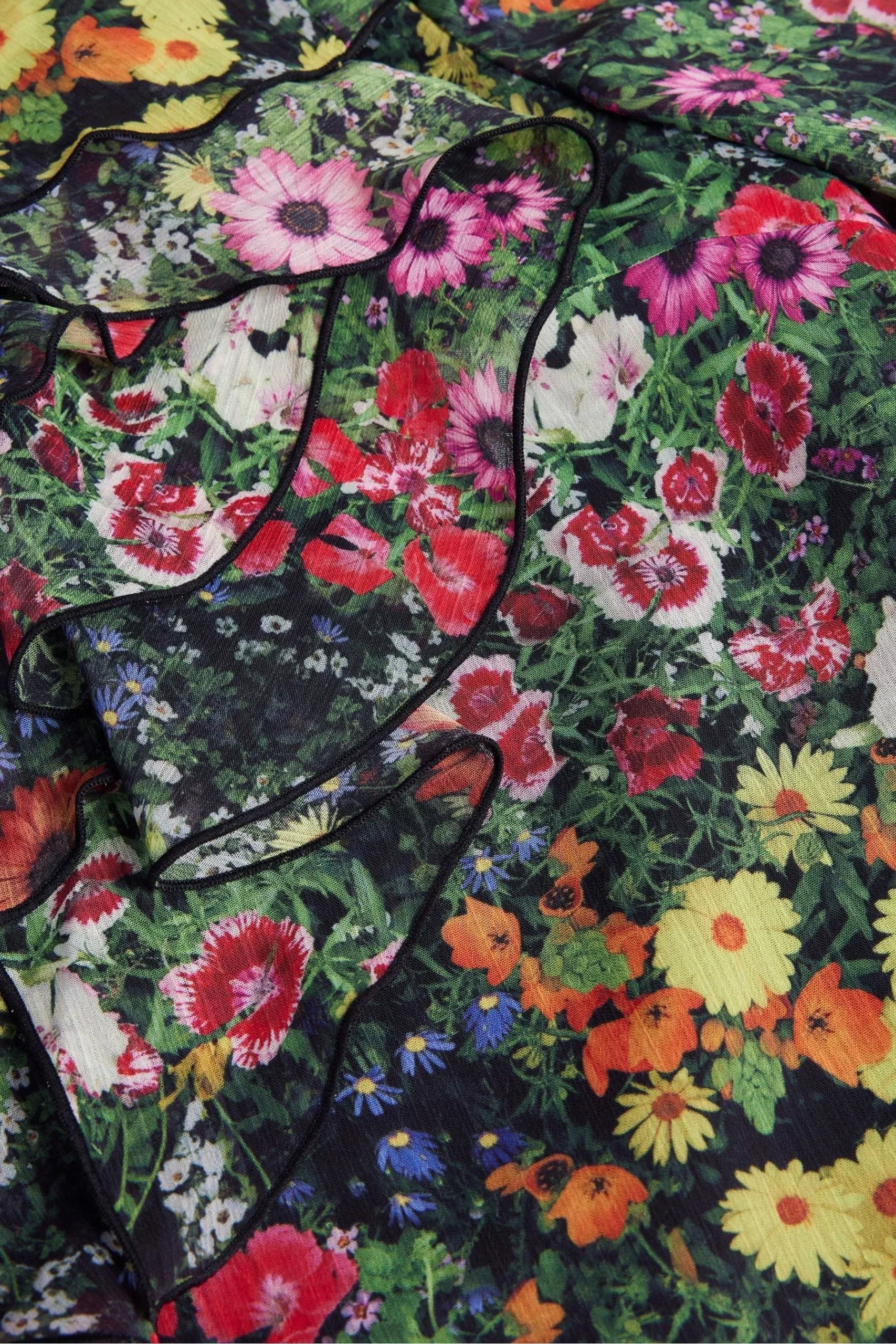 Ted Baker Amell Black Frilled V-Neck Long Sleeved Blouse - Image 5