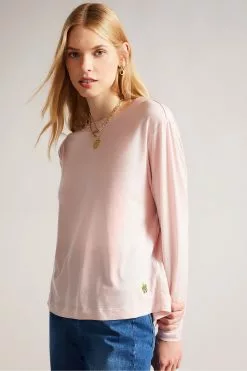 Ted Baker Pink Summyr Slash Neck Top