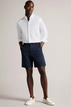 Ted Baker White Kingwel Long Sleeve Linen Shirt