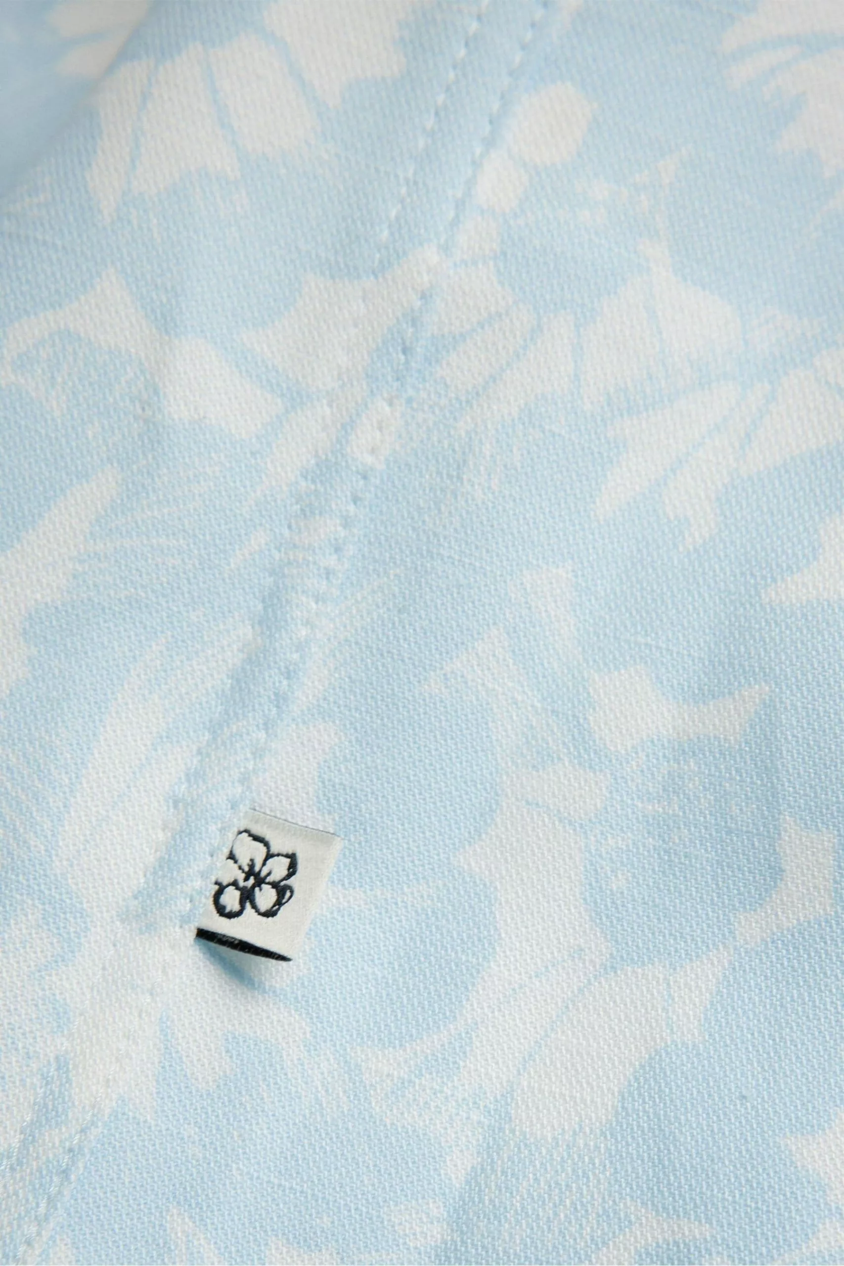 Ted Baker Blue Flaisby Short Sleeved Linen Blend Floral Print Shirt - Image 5