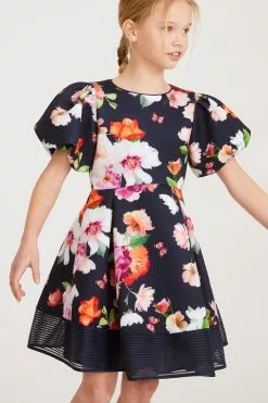 Baker By Ted Baker Navy Blue Floral Scuba Dress