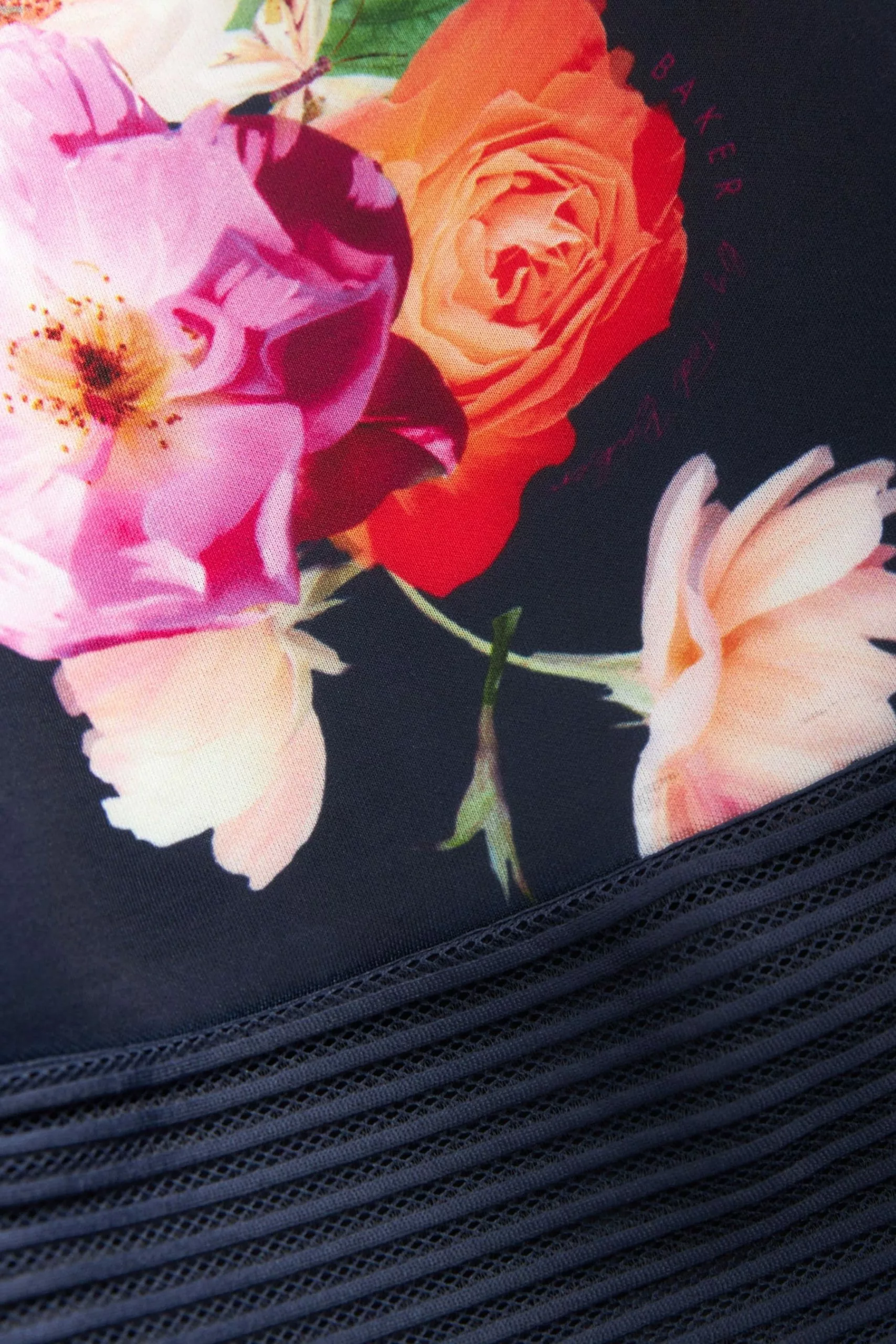 Baker By Ted Baker Navy Blue Floral Scuba Dress - Image 10