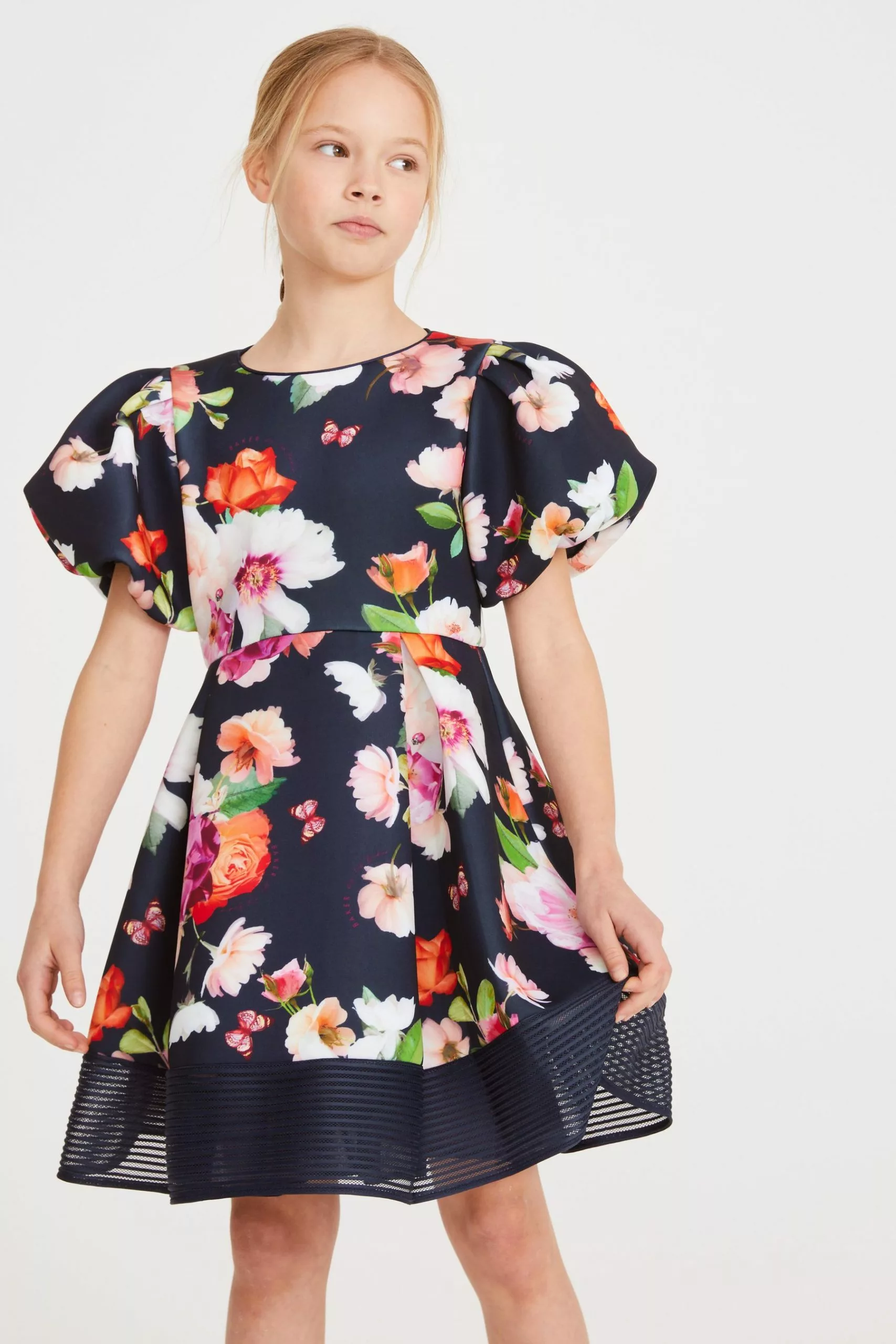 Baker By Ted Baker Navy Blue Floral Scuba Dress - Image 2