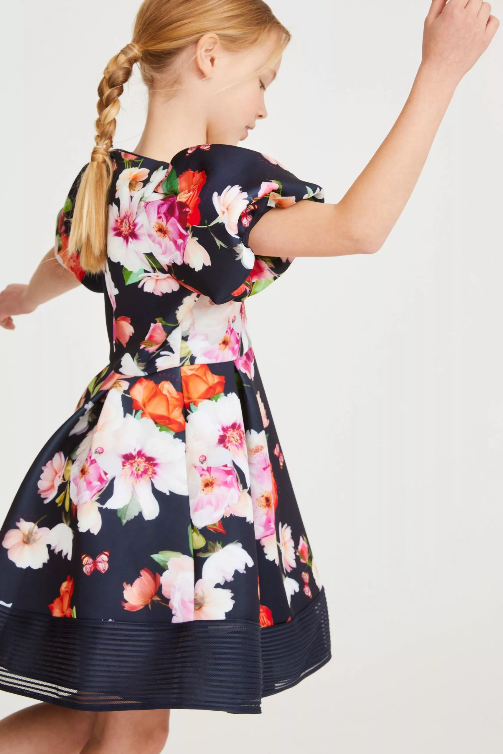 Baker By Ted Baker Navy Blue Floral Scuba Dress - Image 3