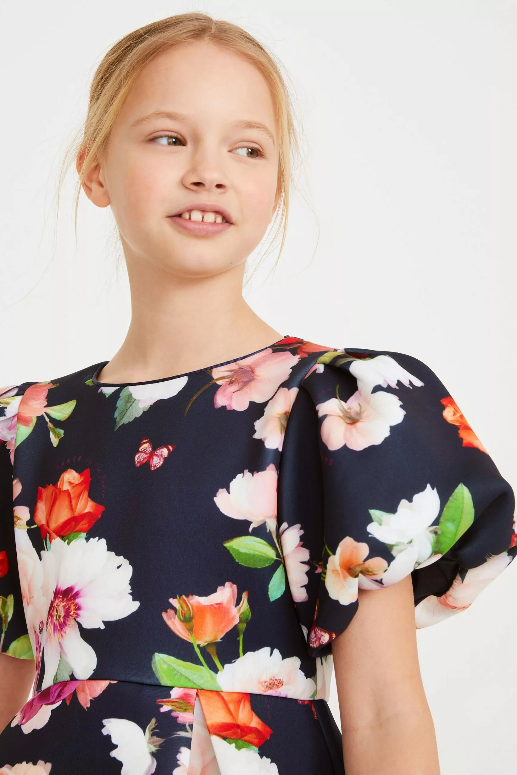 Baker By Ted Baker Navy Blue Floral Scuba Dress - Image 5