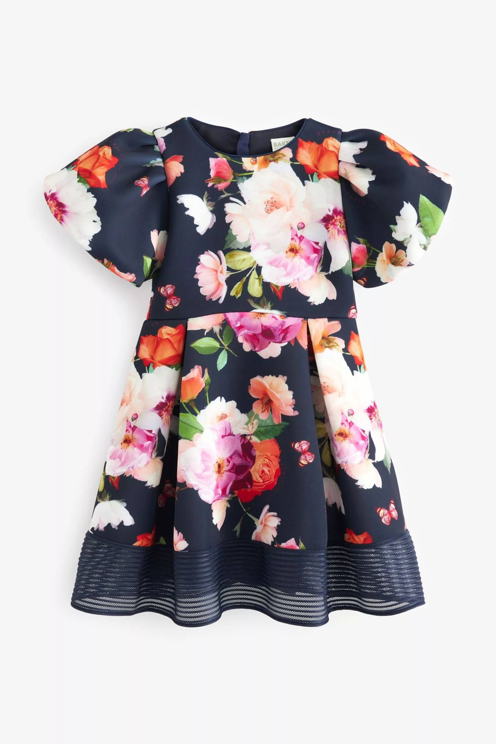 Baker By Ted Baker Navy Blue Floral Scuba Dress - Image 7