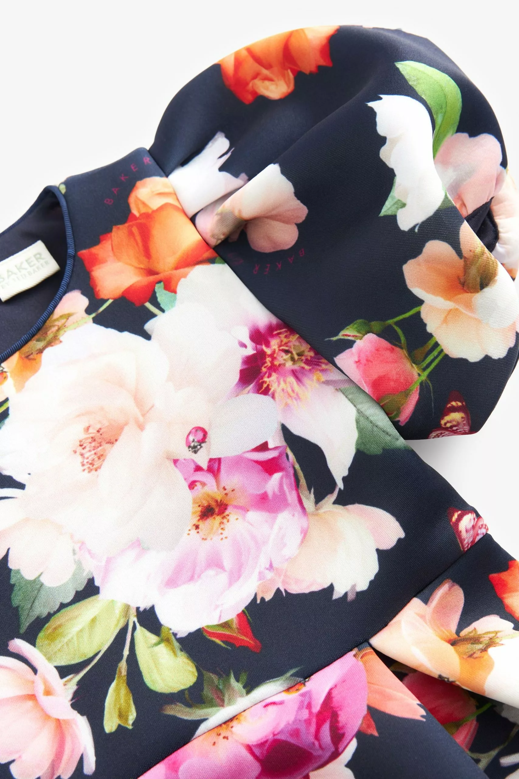 Baker By Ted Baker Navy Blue Floral Scuba Dress - Image 9