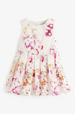 Baker By Ted Baker Pink Spotted Burnout Dress