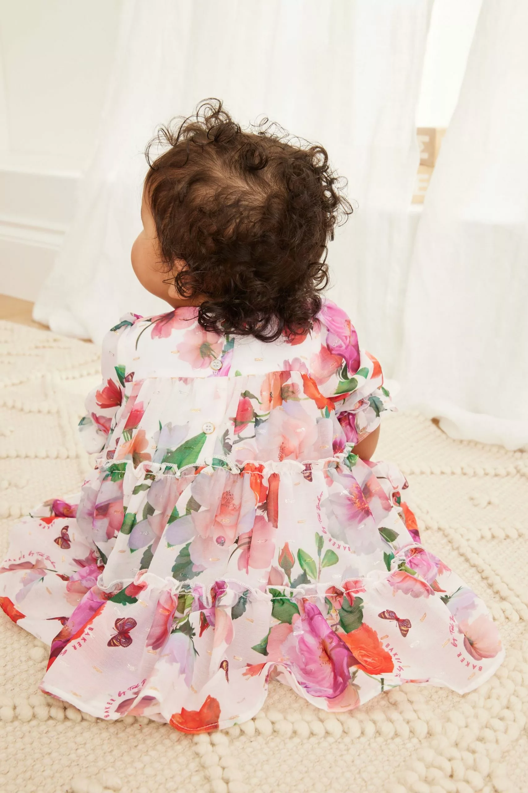 Baker By Ted Baker White Floral Chiffon Dress - Image 2