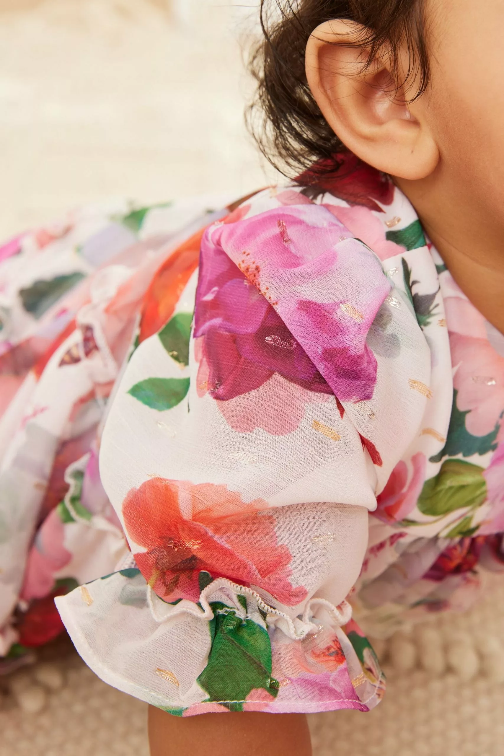 Baker By Ted Baker White Floral Chiffon Dress - Image 4