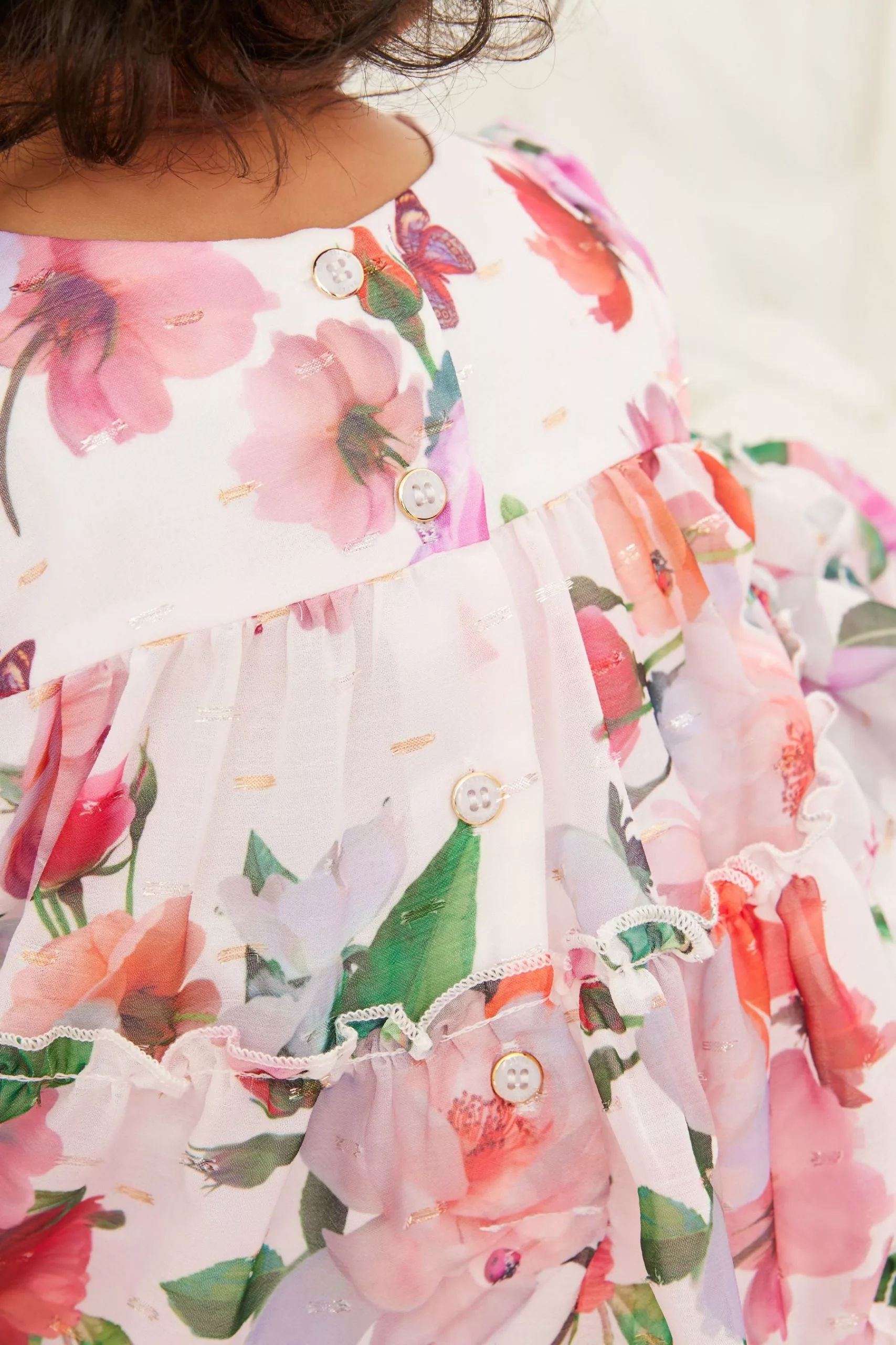 Baker By Ted Baker White Floral Chiffon Dress - Image 5