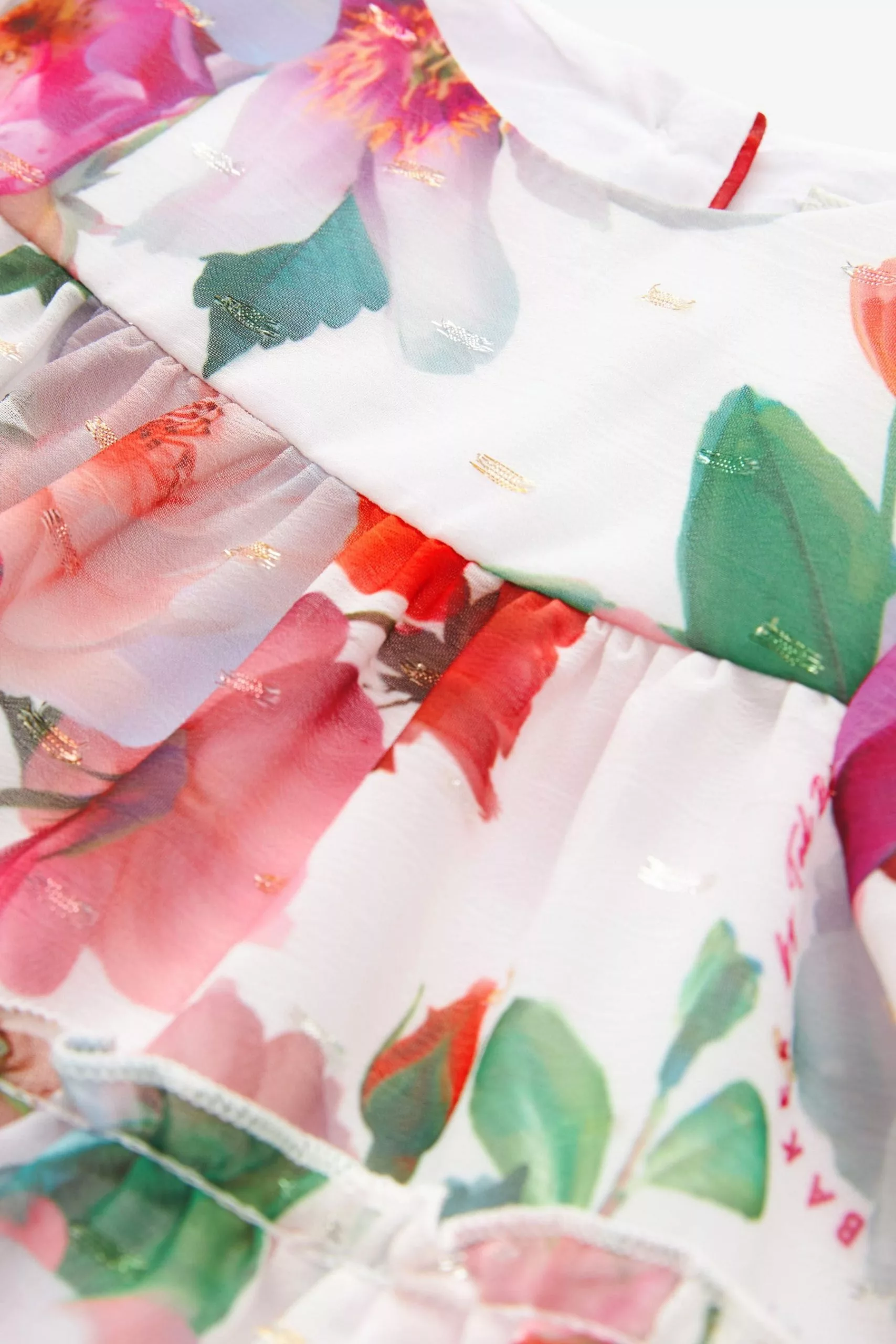 Baker By Ted Baker White Floral Chiffon Dress - Image 8