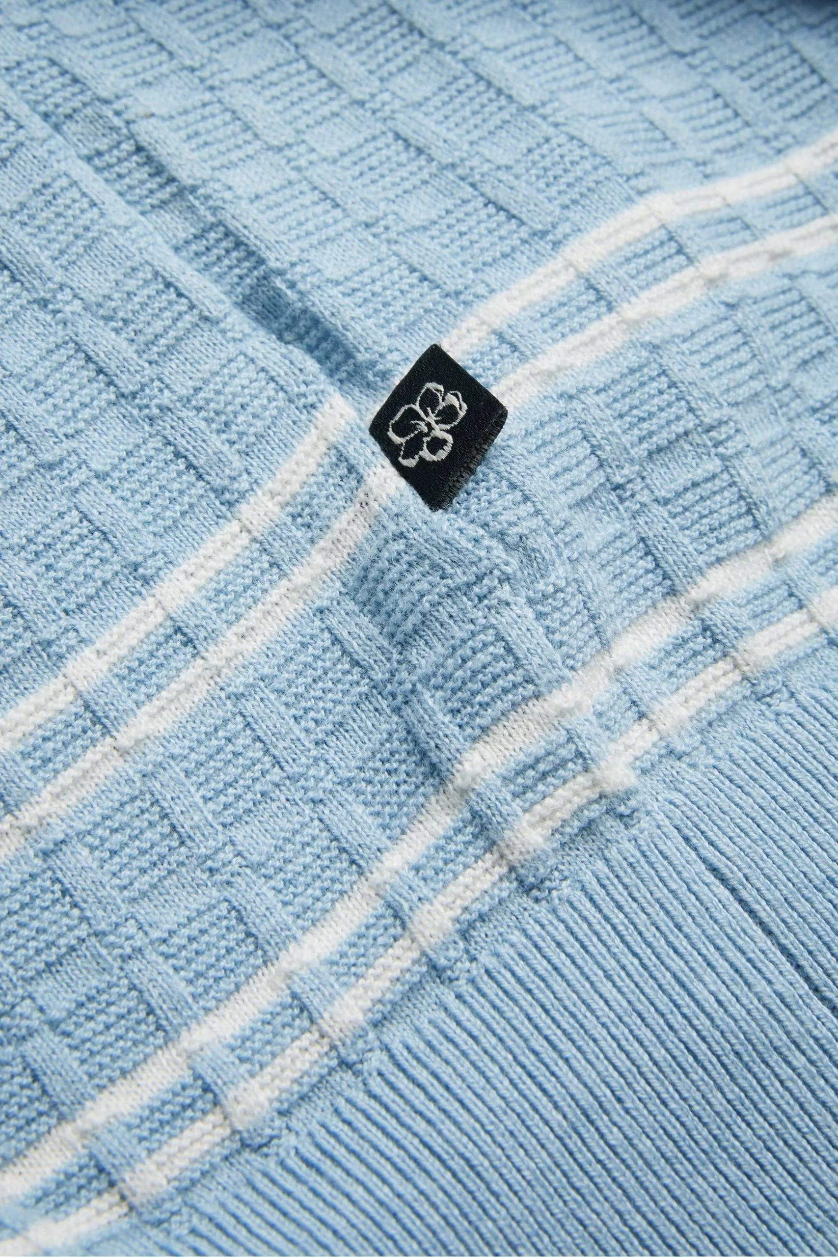 Ted Baker Blue Maytain Blue Short Sleeve Regular Textured Polo Shirt - Image 6