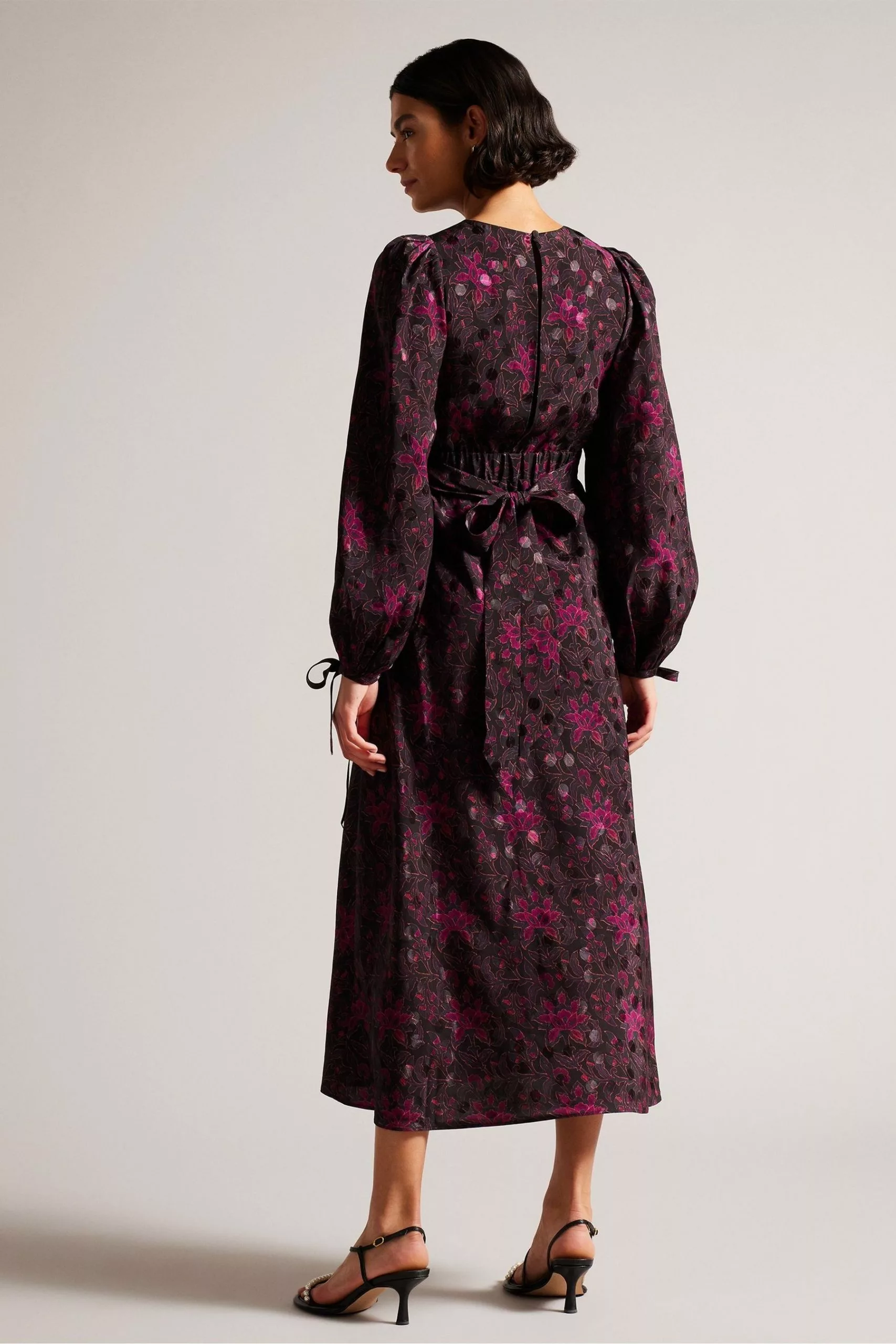Ted Baker Merlisa Floral Printed Black Midi Dress - Image 2