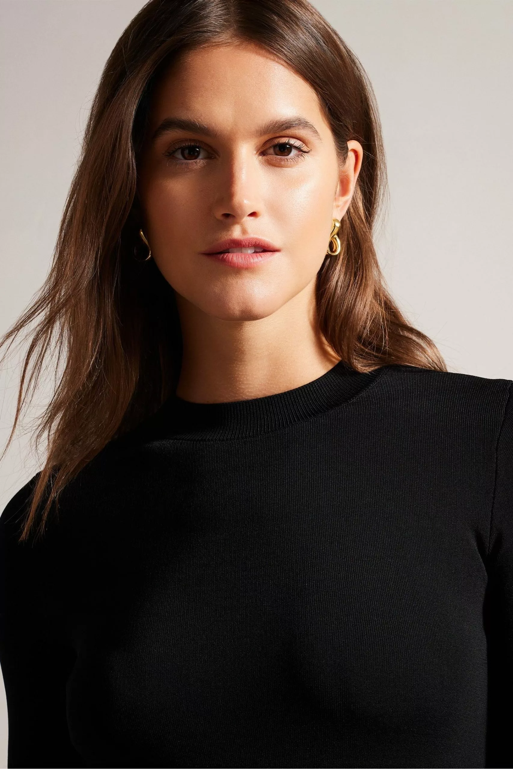 Ted Baker Serepha Black Fitted Knit Bodice Dress With Ruffle Skirt - Image 4