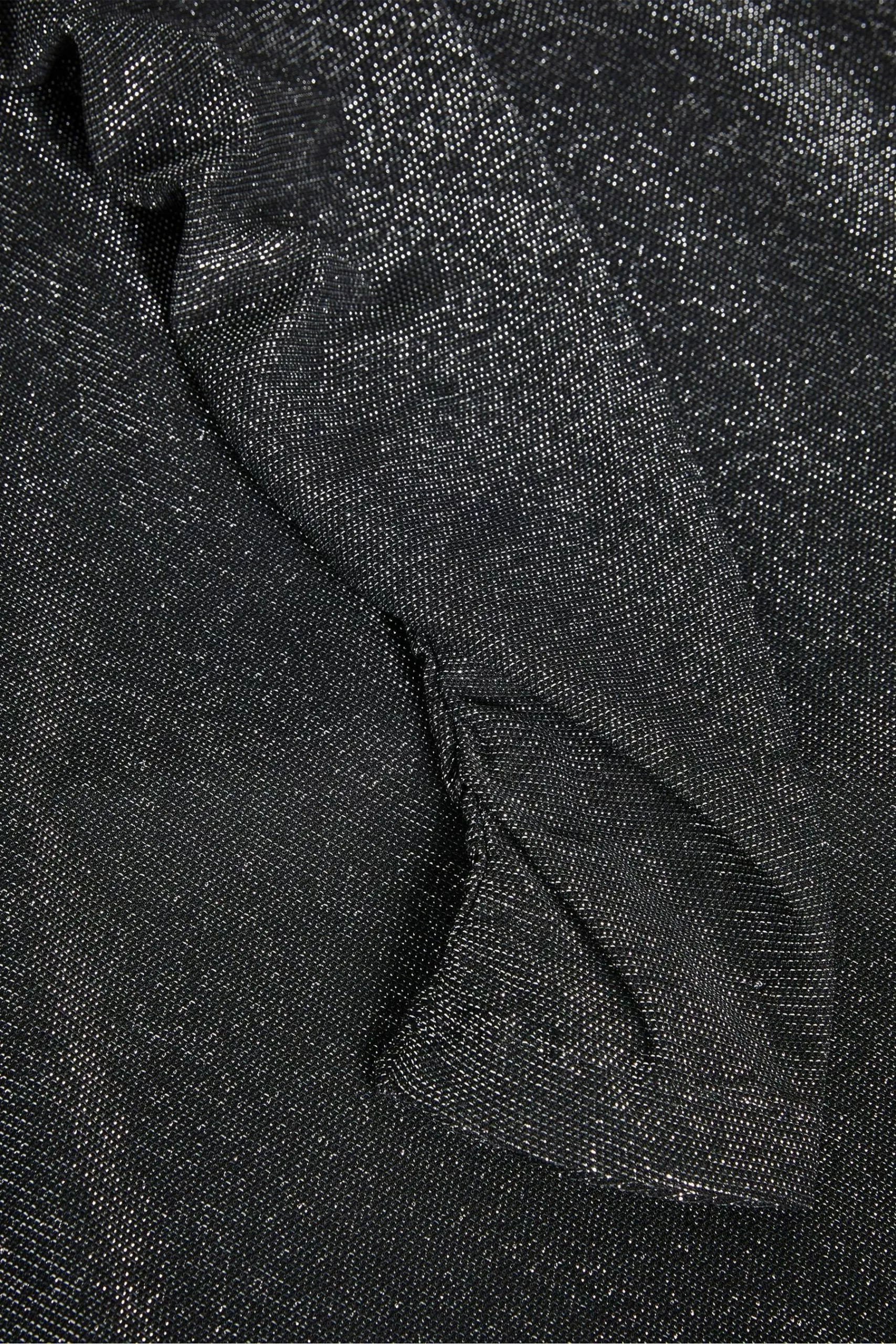 Ted Baker Genini Glitsy Black Long Sleeve Top With Gathering - Image 5